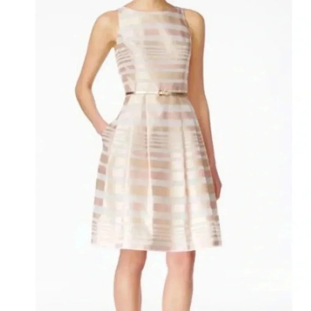 Jessica Howard’s Pink Stripe Cocktail Dress